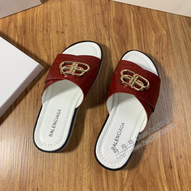 Balenciaga經典款男鞋 巴黎世家頂級版本男士夏季牛皮鞋面涼拖  hdbl1283